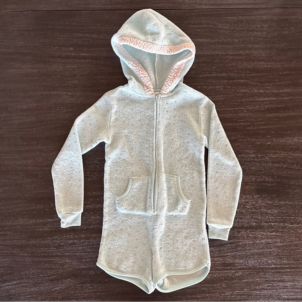 Justice Girls 6 Hooded Zip Up Shorts Roomper